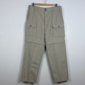 Tilley Convertible Pants Mens 36 x 29 Beige Cargo Shorts Camping Travel Canada